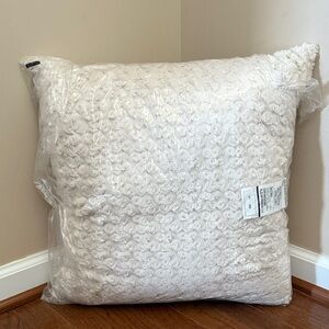 Textured White Throw Pillow